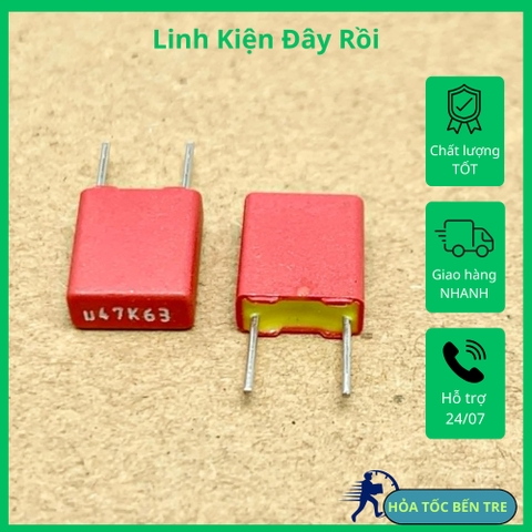 2 cái tụ WIMA Đức 63V 0.47uF 474 470nF MKS2 chính xác 5%