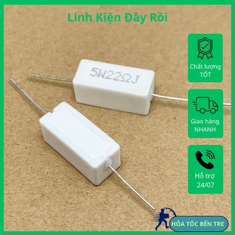 10 cái  điện trở sứ 5W 22ohm 22R 220