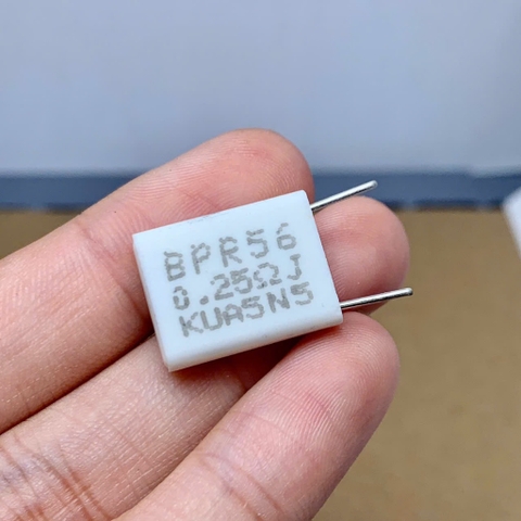 5 cái điện trở sứ BPR56 5W 0.25ohm 0.25R R25 kiểu chân dọc