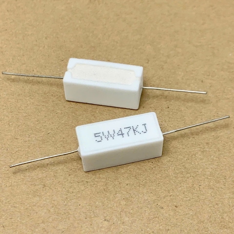 10 sản phẩm điện trở sứ 5W 47Kohm 47KR 473 chân ngang