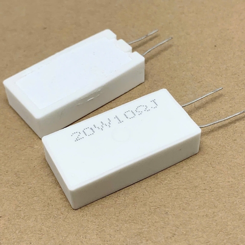2 cái điện trở sứ 20W 10ohm 10R 100 20W10R kiểu dọc 10x20x40mm