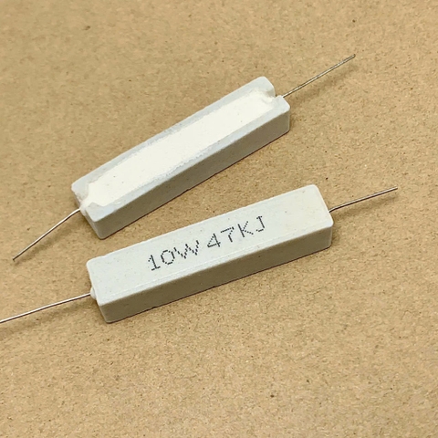 5 cái điện trở sứ 10W 47Kohm 47KR 47K 473 chân ngang