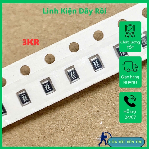 10 cái điện trở dán SMD 0805 3KR 3Kohm 302 3001