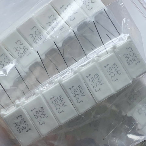 5 cái điện trở sứ 5W 15R0 5W15RJ 15ohm 25x13x8mm