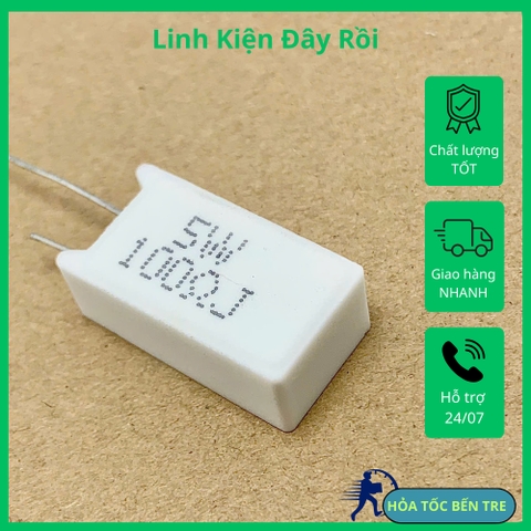 5 cái điện trở sứ RX27 5W 100R 100RJ 100ohm chân dọc