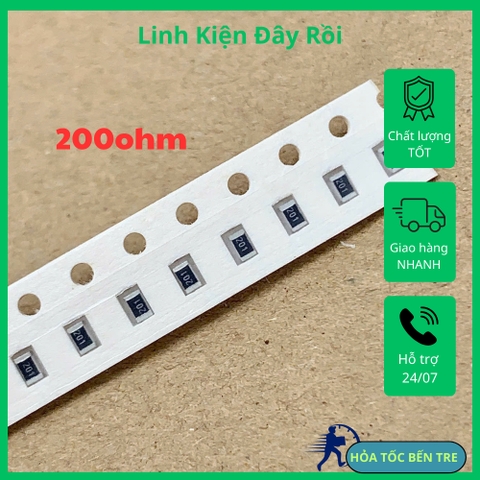 20 cái điện trở dán SMD 0805 200R 200ohm 201 5%