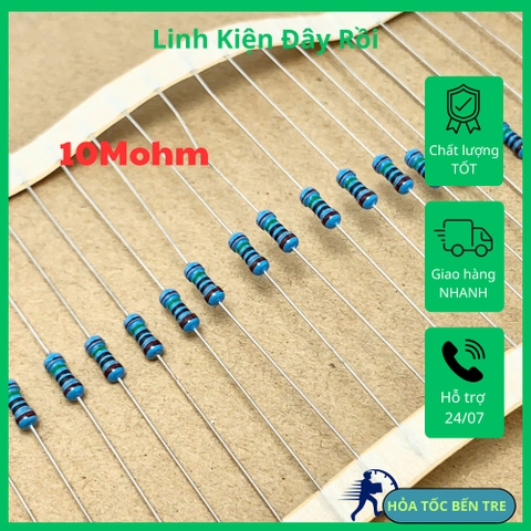 10 cái điện trở vòng màu 10MR 10Mohm 10M 1/4W 1%