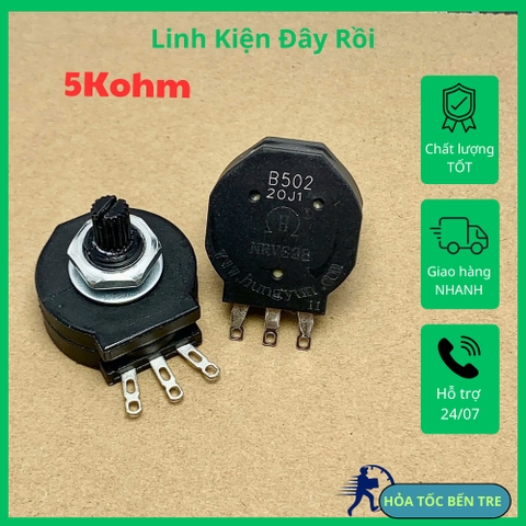 2 cái biến trở chiết áp volume máy hàn RVS28 B502 5KR 5Kohm 3 chân đơn
