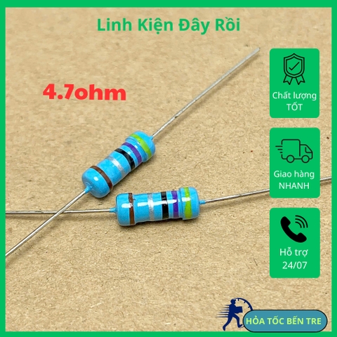 10 cái điện trở vòng màu 1W 4.7ohm 4R7 4.7R 1%