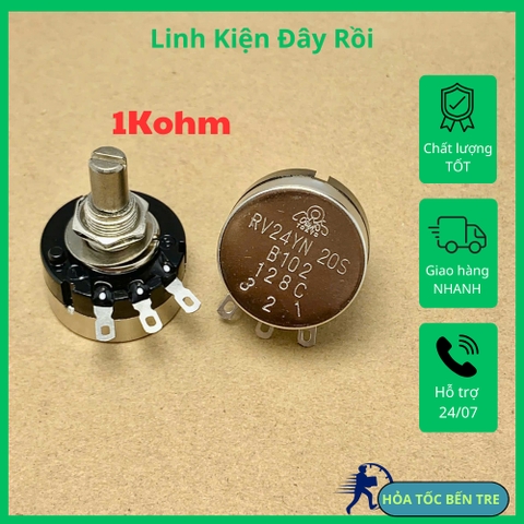 Chiết áp biến trở một vòng núm vặn thang đo RV24YN20S B102 1KR 1Kohm