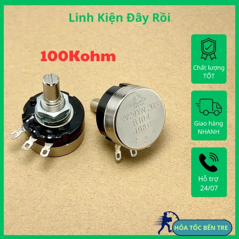Chiết áp biến trở một vòng núm vặn thang đo RV24YN20S B104 100KR 100Kohm