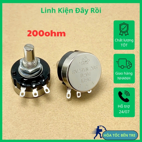 Chiết áp biến trở một vòng núm vặn thang đo RV24YN20S B201 200R 200ohm