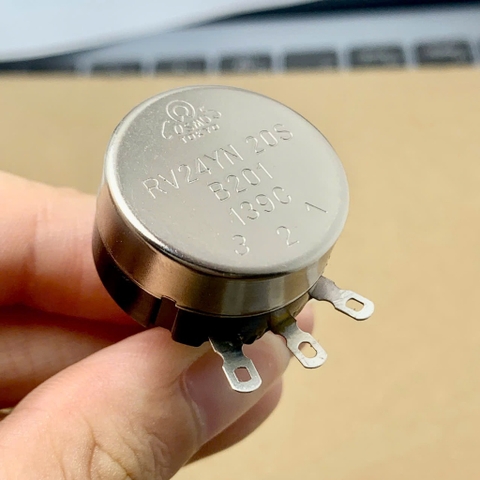 Chiết áp biến trở một vòng núm vặn thang đo RV24YN20S B201 200R 200ohm