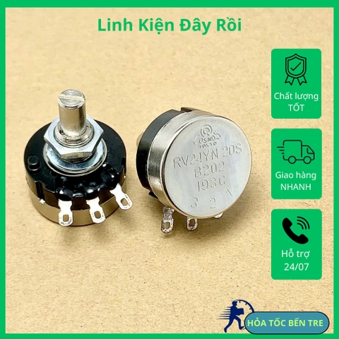 Chiết áp biến trở một vòng núm vặn thang đo RV24YN20S B202 2KR 2Kohm