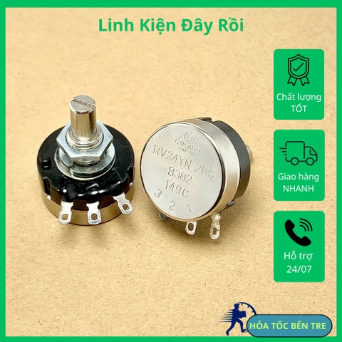 Chiết áp biến trở một vòng núm vặn thang đo RV24YN20S B302 3KR 3Kohm