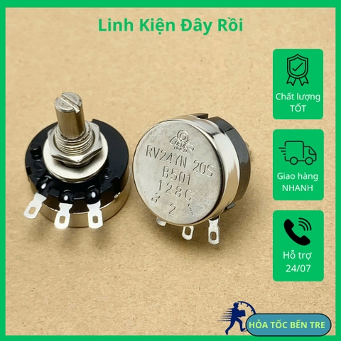 Chiết áp biến trở một vòng núm vặn thang đo RV24YN20S B501 500R 500ohm