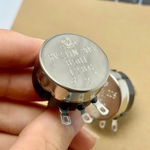 Chiết áp biến trở một vòng núm vặn thang đo RV24YN20S B501 500R 500ohm