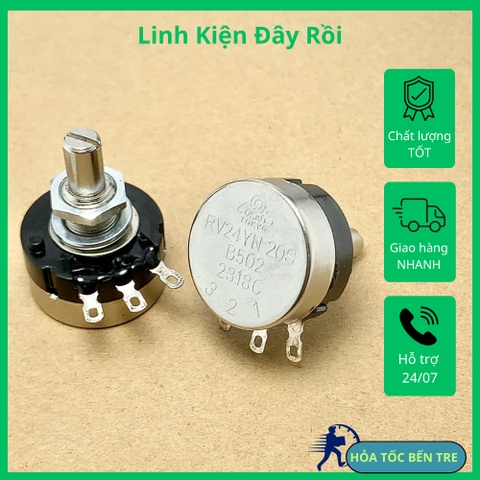 Chiết áp biến trở một vòng núm vặn thang đo RV24YN20S B502 5KR 5Kohm