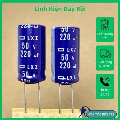 5 cái tụ điện hóa 220UF 50V 220uF 50V220uF chính hãng Nippon LXZ kích thước 10x20mm
