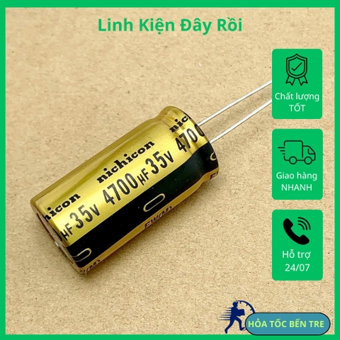 Tụ điện hóa 4700uF 35V 4700uF 35V4700uF FW hãng NICHICON kích thước 18x35mm