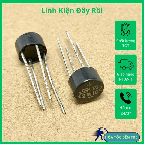 10 cái diode cầu chỉnh lưu hình tròn tụ 2W10 2A1000V