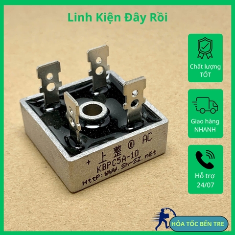 KBPC0510 KBPC 0510 KBPC5A-10 cầu chỉnh lưu Diode 1000V 5A kích thước 28x28mm