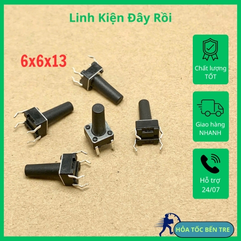 10 cái nút ấn Micro 4 chân kích thước 6x6x13mm