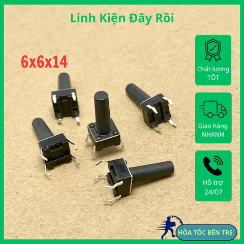 10 cái nút ấn Micro 4 chân kích thước 6x6x14mm