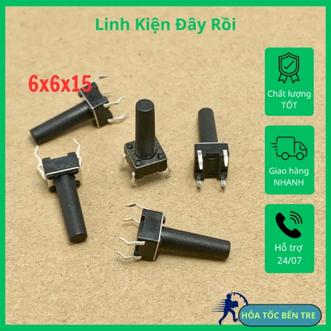 10 cái nút ấn Micro 4 chân kích thước 6x6x15mm