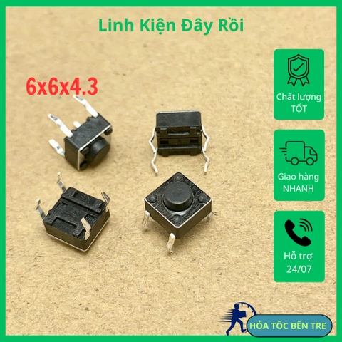 10 cái nút ấn Micro 4 chân kích thước 6x6x4.3mm