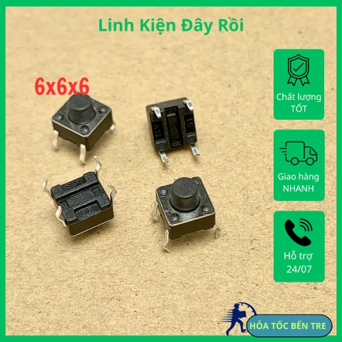 10 cái nút ấn Micro 4 chân kích thước 6x6x6mm