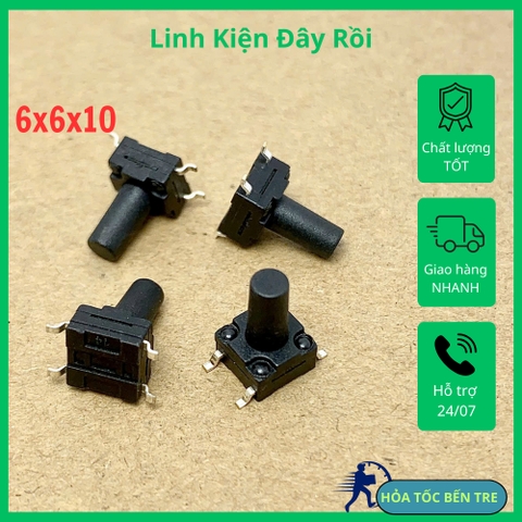5 cái nút ấn Micro 4 chân chân dán SMD kích thước 6x6x10mm