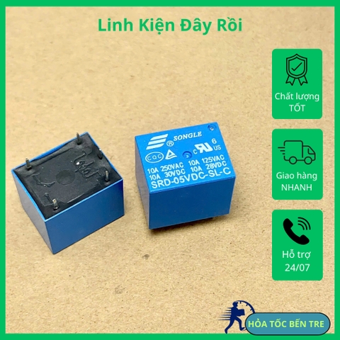 RELAY ROLE SRD 05VDC SL C 5 chân tải 10A 250V nguồn cấp 5VDC