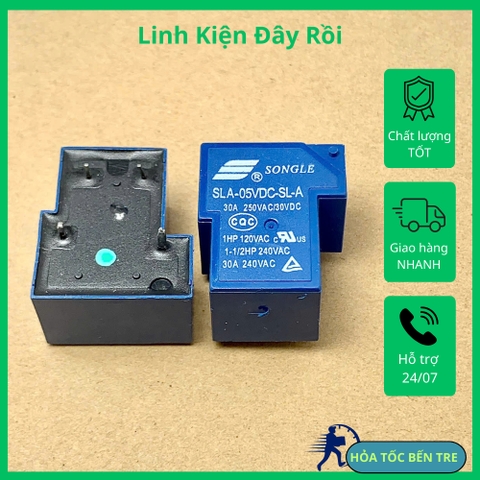 RELAY SLA-05VDC-SL-A RELAY 4 chân tải 30A 250V nguồn cấp cuộn dây 5VDC.