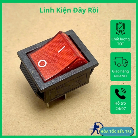 2 cái công tắc máy hàn KCD4 16A 250VAC 4 chân 2 chế độ kích thước 31x25mm có đèn báo