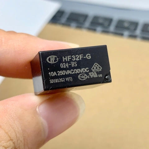 2 cái relay JZC/HF32F 24-HS-(10A) HF32F-G-024-HS cuộn dây 24V tải 250VAC 10A kích thước 10x15x18mm