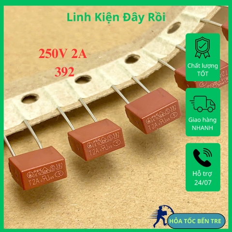 5 cái cầu chì thổi chậm 392 T2A 250V hình chữ nhật