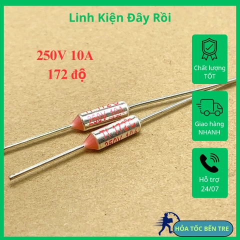 10 cái cầu chì nhiệt RY TF172°C RY172  250V 10A 172 độ