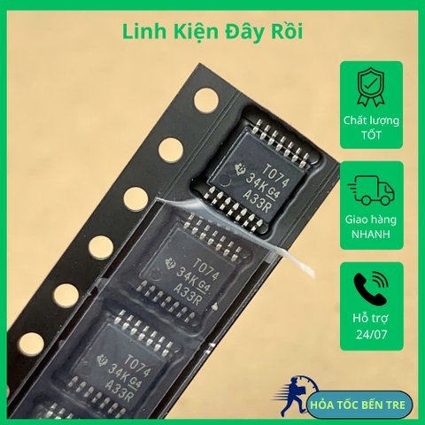 2 cái TL074CPWR T074 IC khuếch đại 4 chiều JFET TSSOP-14 chính hãng
