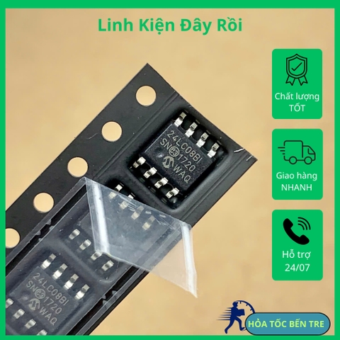 4 cái 24LC08BT-I/SN 24LC08BI 24LC08 LC08BI SOP-8 MICROCHIP EEPROM chính hãng