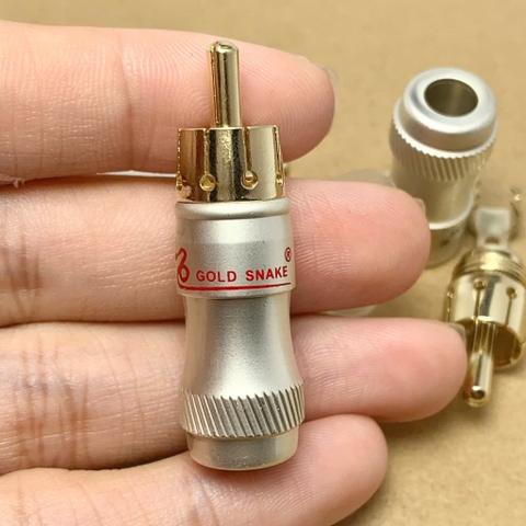 Jack hoa sen đực AV/RCA rắc ghim âm thanh hãng GOLD SNAKE