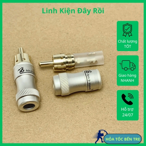 Jack hoa sen đực AV/RCA rắc ghim âm thanh hãng GOLD SNAKE
