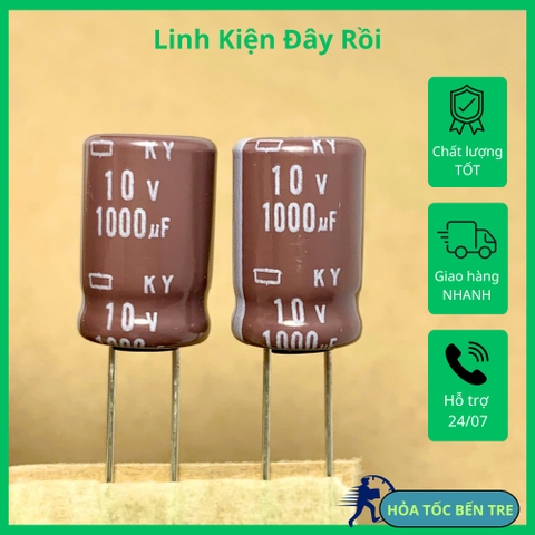5 cái tụ điện hóa 10V1000uF 10V 1000uF KY hãng Nichicon 10x16mm