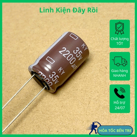 2 cái tụ điện hóa 2200uF 35v 2200uF35V BT KY NICHICON 18x35mm 16x25mm