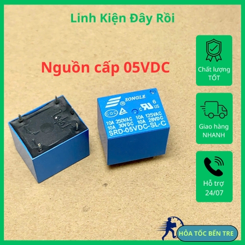 2 cái RELAY ROLE SRD 48VDC 24VDC 12VDC 09VDC 05VDC 03VDC SL C 5 chân tải 10A 250V