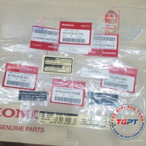 Bộ tem thông số Wave 125i (6 tem)