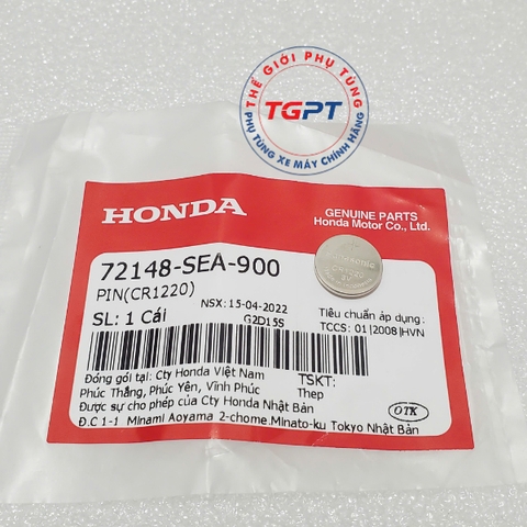 Pin Remote nhỏ (CR1220), pin chìa khóa tìm xe AB, Lead /72148-SEA-900