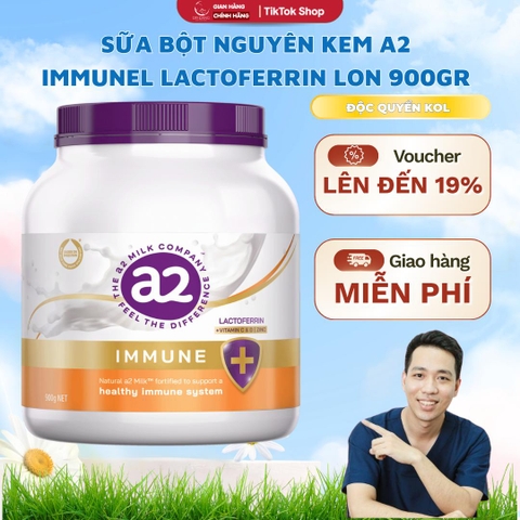 Sữa tươi nguyên kem dạng bột A2 Immune 900g (1Y+) - 12T - Thùng 6