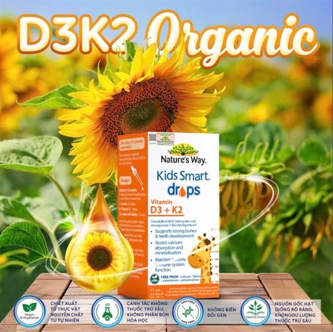 Nature's way Kids Smart Drops Vitamin D3 +K2 11ml (0M+) - 12T