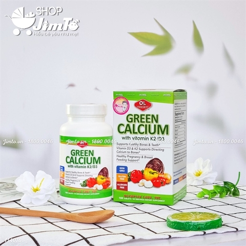 Bổ sung Canxi hữu cơ Green Calcium 100 viên (6Y+)